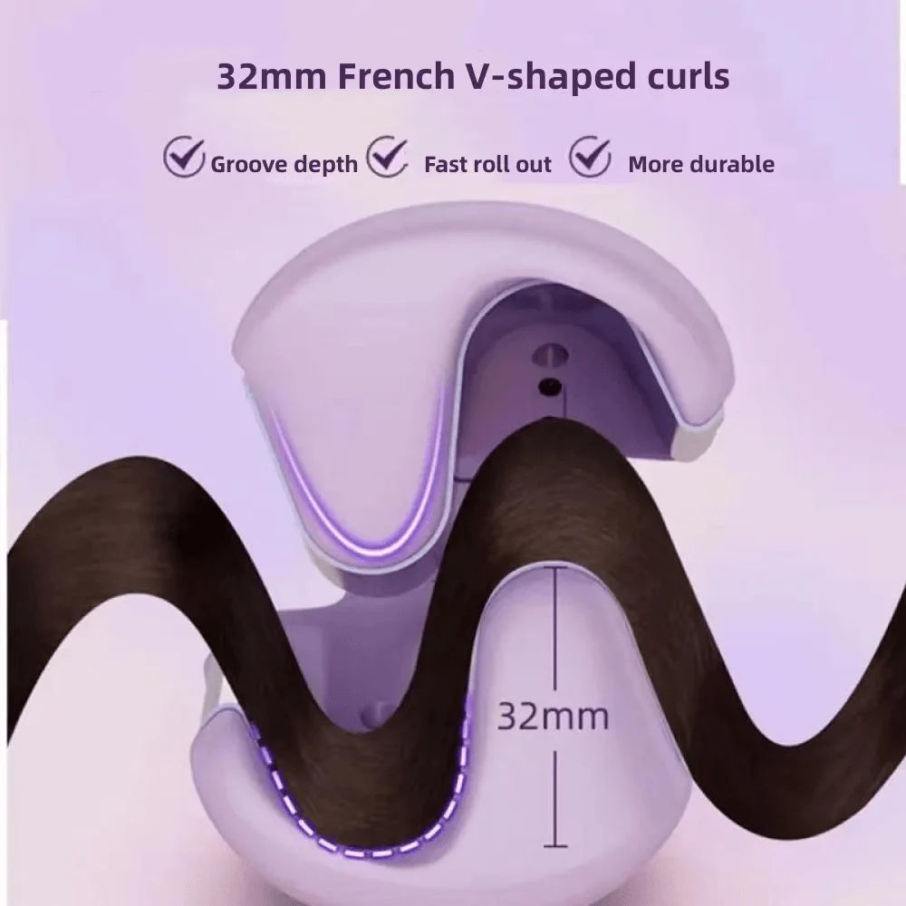 Hair Curling Iron 32mm Deep Wave Hair Curler 4 Temperature Adjustable Fast Heating Crimping Iron Styler Wand For All Hair Style